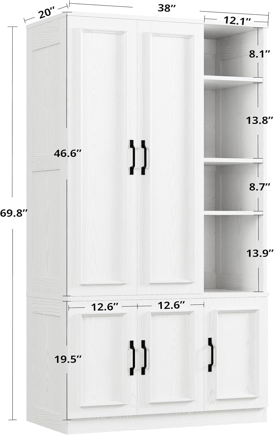 LIKIMIO Armoire Wooden Wardrobe Closet (70")