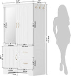 LIKIMIO Half-length Mirror MDF Wooden Closet（68”）