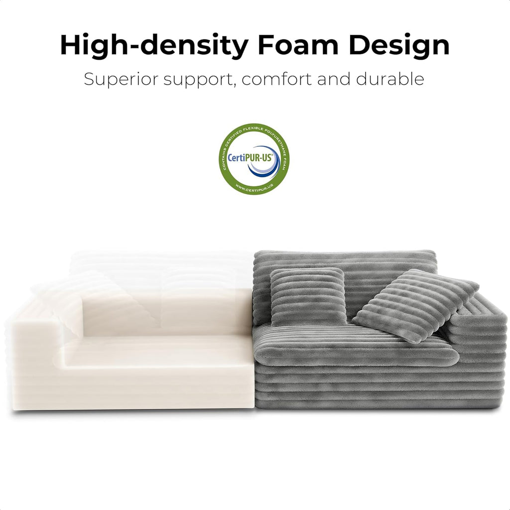 LIKIMIO 112" Plush Corduroy Loveseat