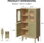 LIKIMIO 4 Doors Bathroom Storage Cabinet, Wooden Floor Cabinet