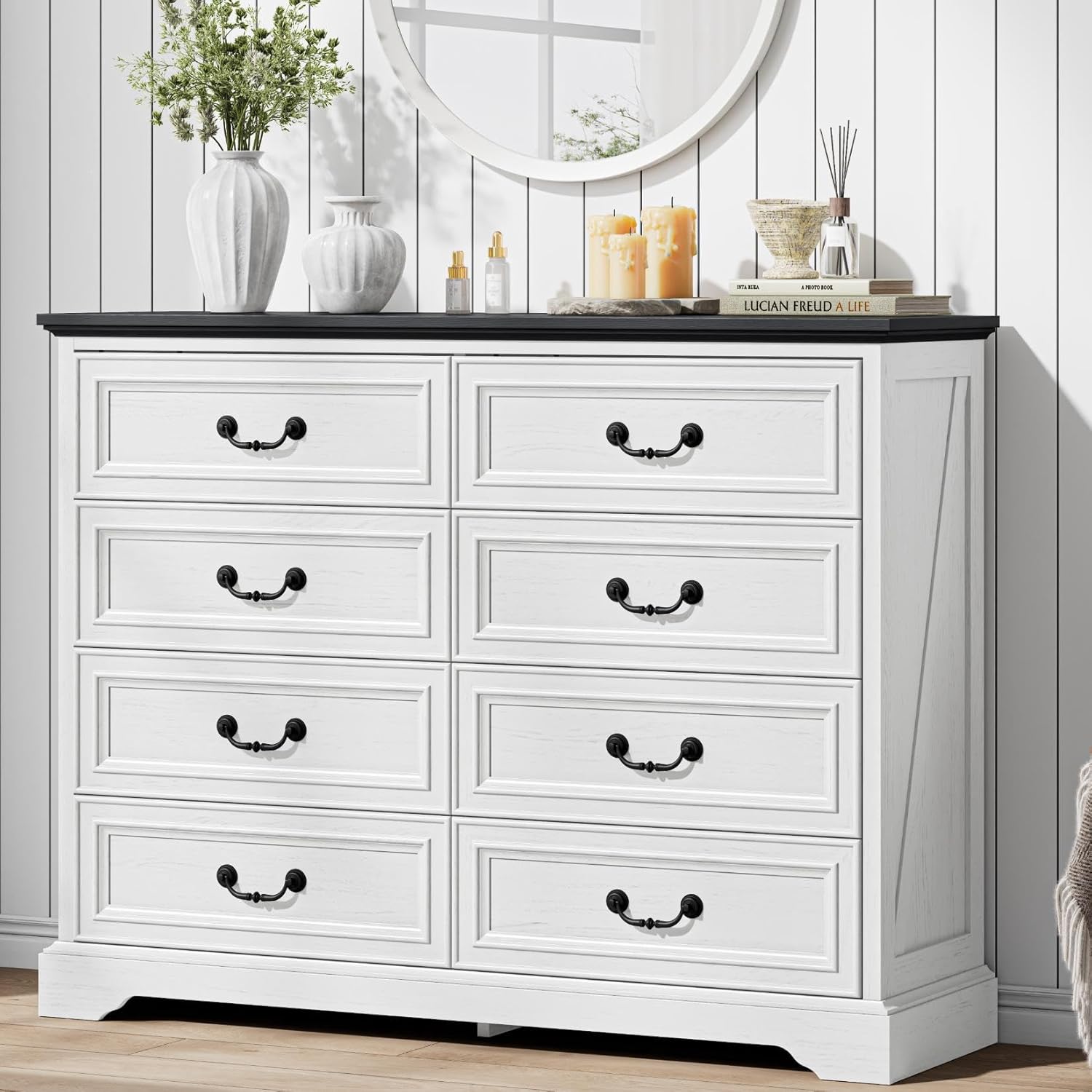 LIKIMIO Wooden 8-drawer Dresser（52"）