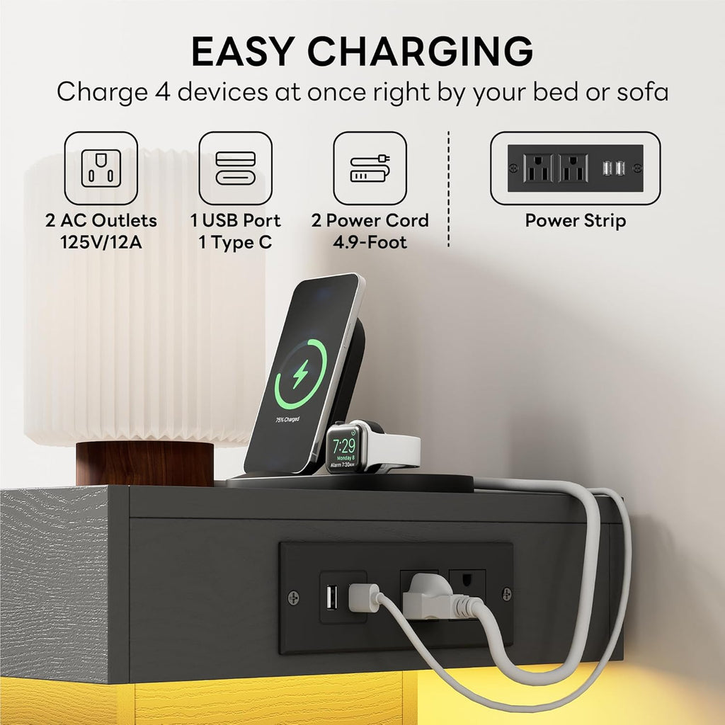 LIKIMIO LED Socket End Table
