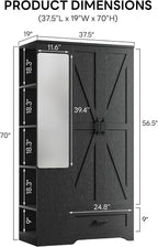 LIKIMIO Armoire Freestanding Wooden Closet Set（70"）