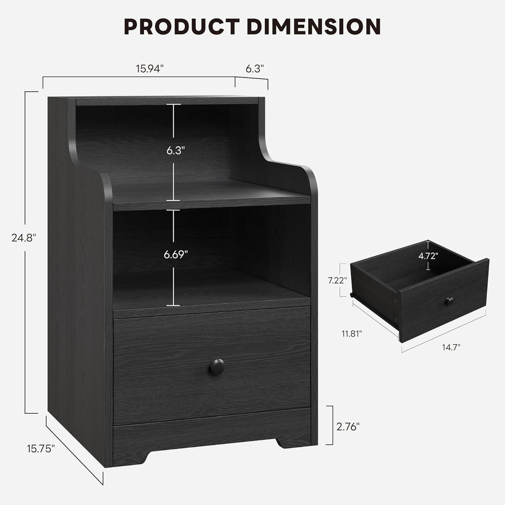 LIKIMIO Versatile Wood Grain Nightstand