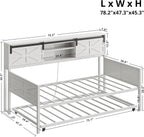 LIKIMIO Farmhouse Trundle Sofa Bed