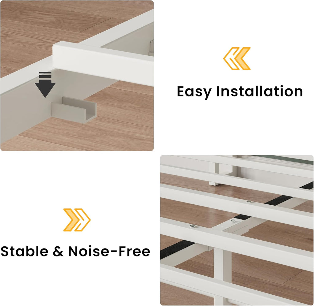 LIKIMIO Modern Rattan Bed Frame