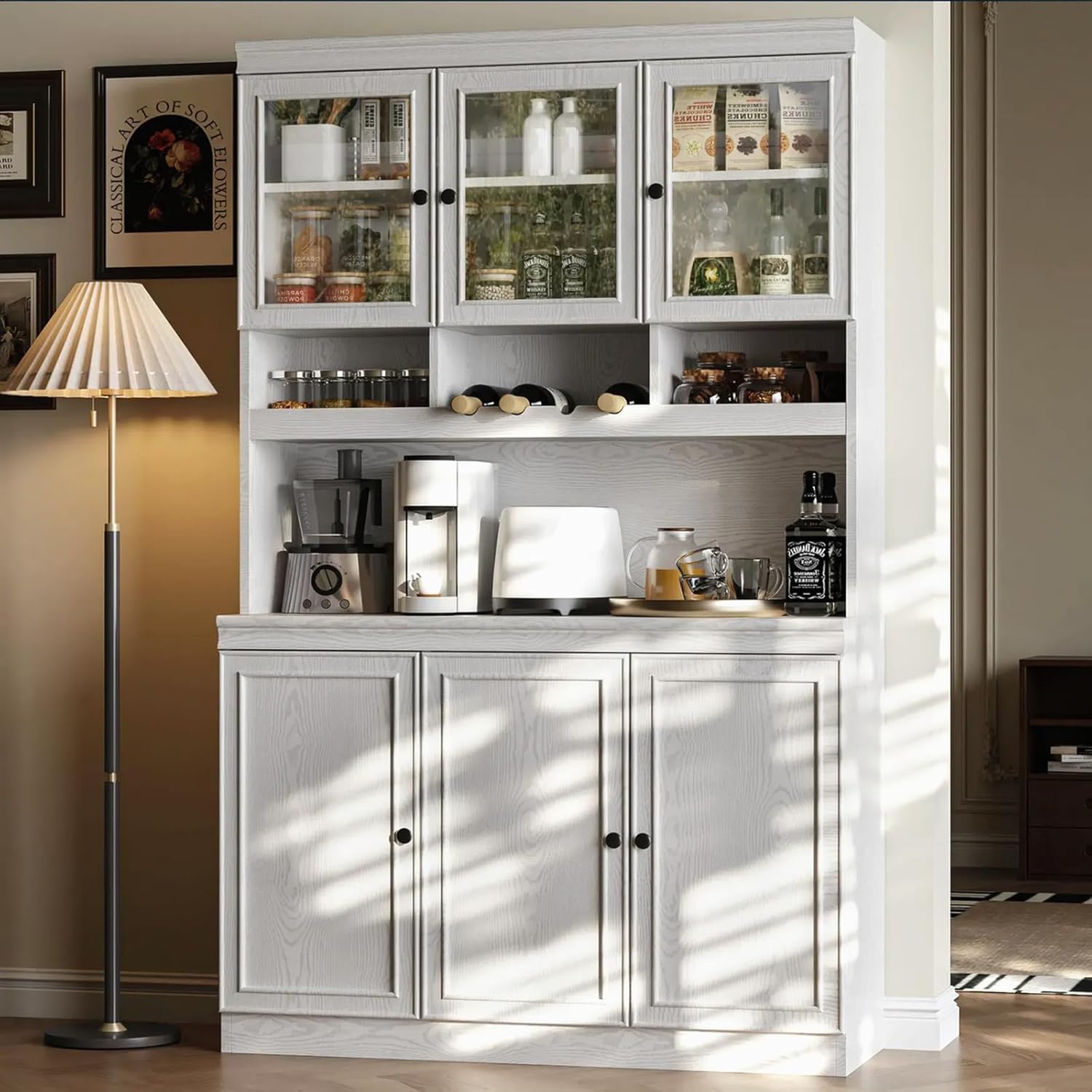 LIKIMIO Modern Glass Door Sideboard（74.8”）