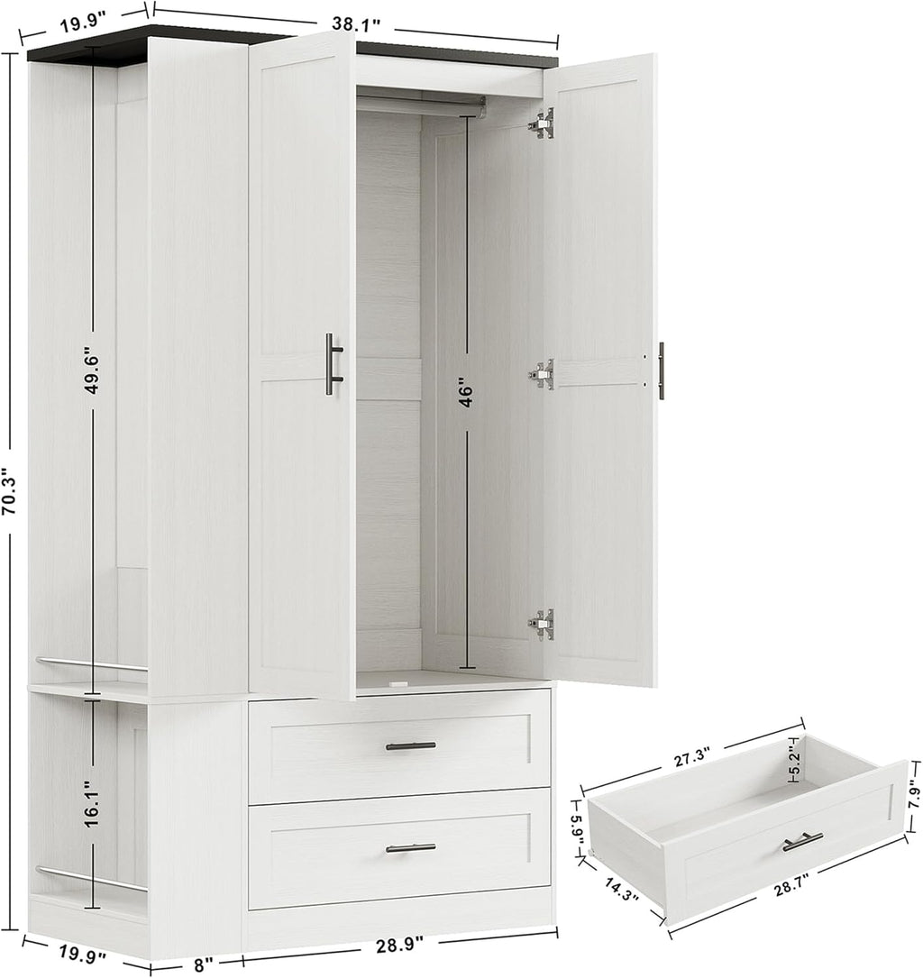 LIKIMIO Hidden Dressing Mirrorr Wardrobe（70“）