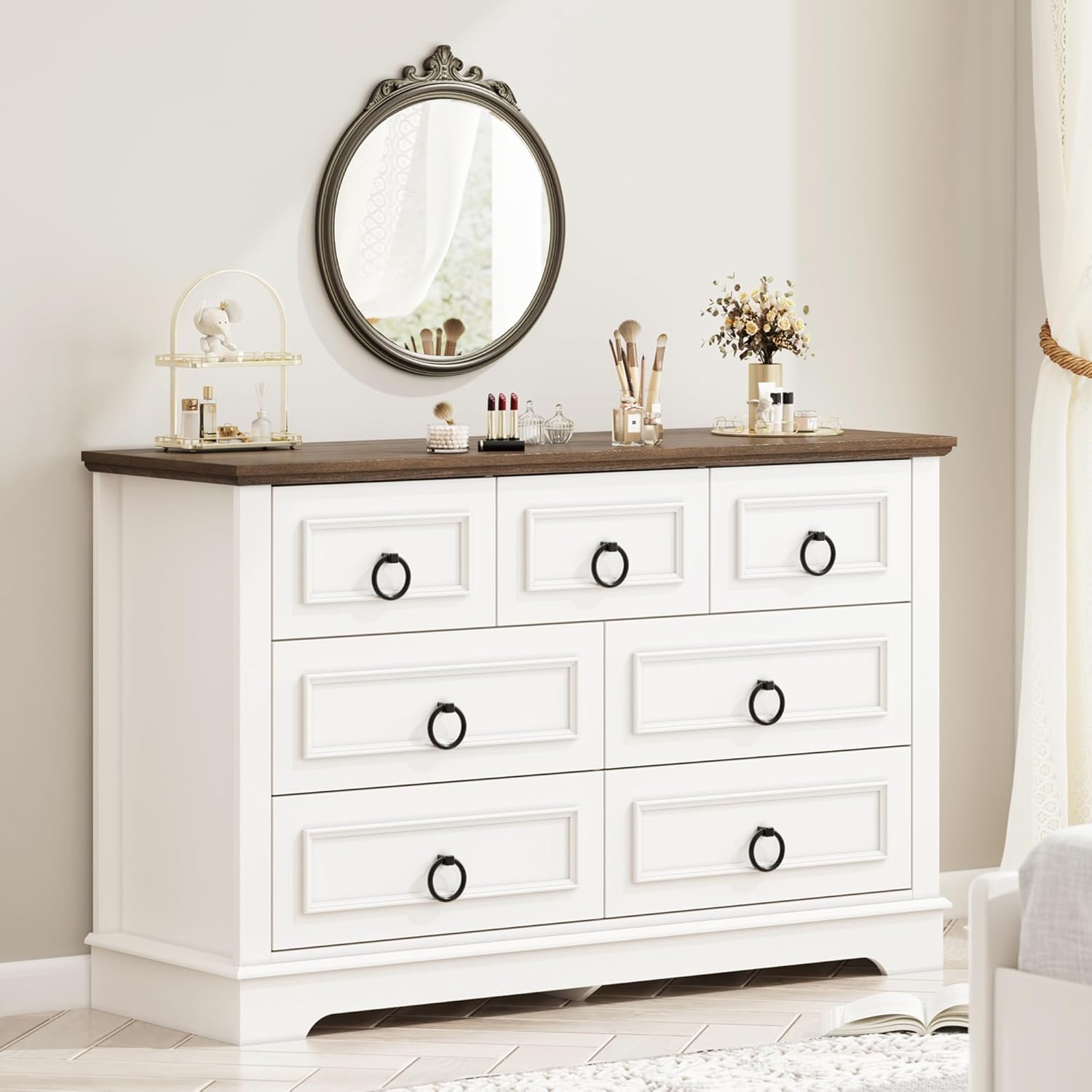 LIKIMIO Wooden 7-Drawer Dresser (47.2")