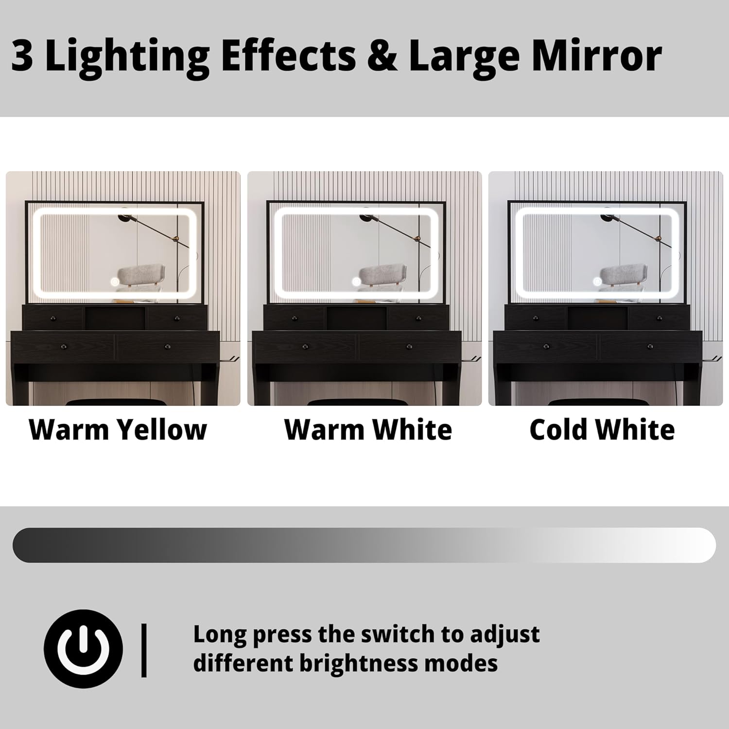 LIKIMIO 55.12” Hair Dryer Holder Make Up Vanity