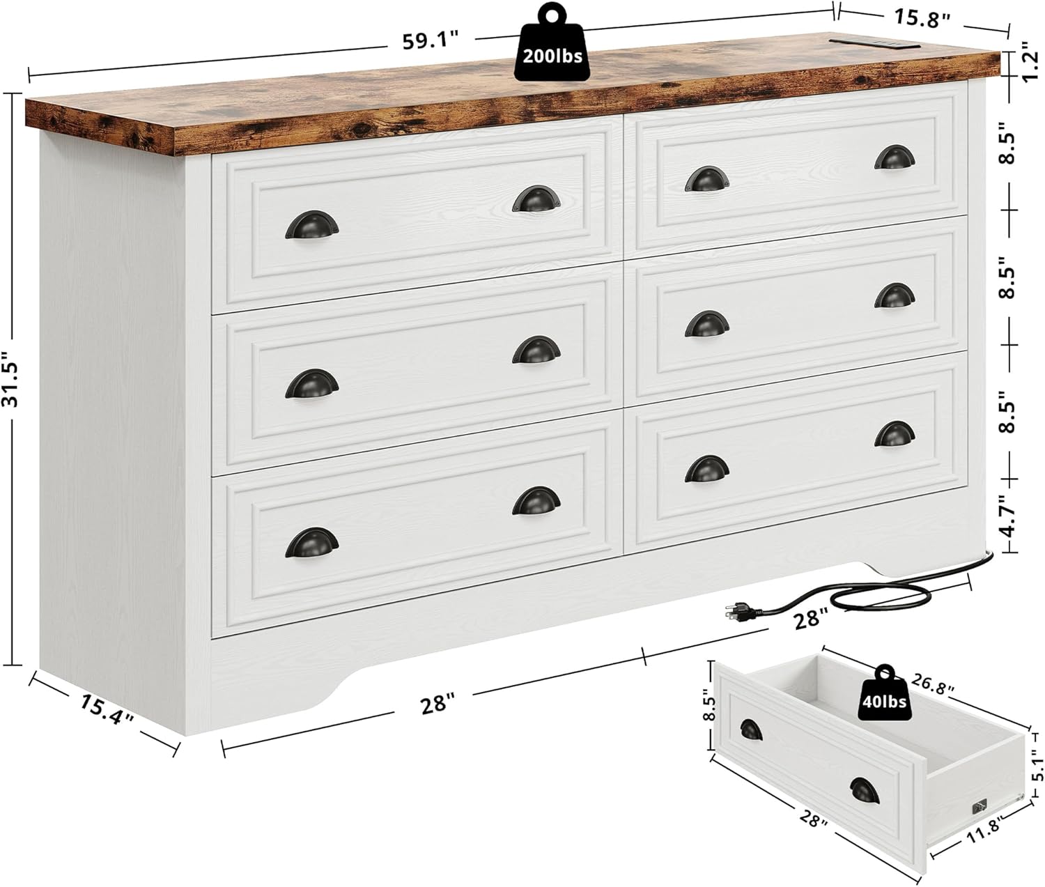 LIKIMIO Country Style Bedroom Set