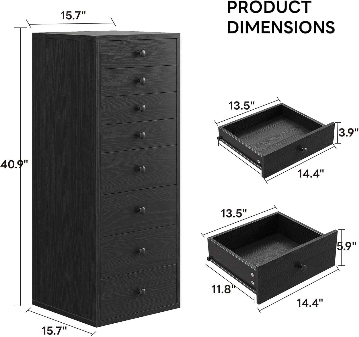 LIKIMIO 8-Drawer Tallboy (40.9")