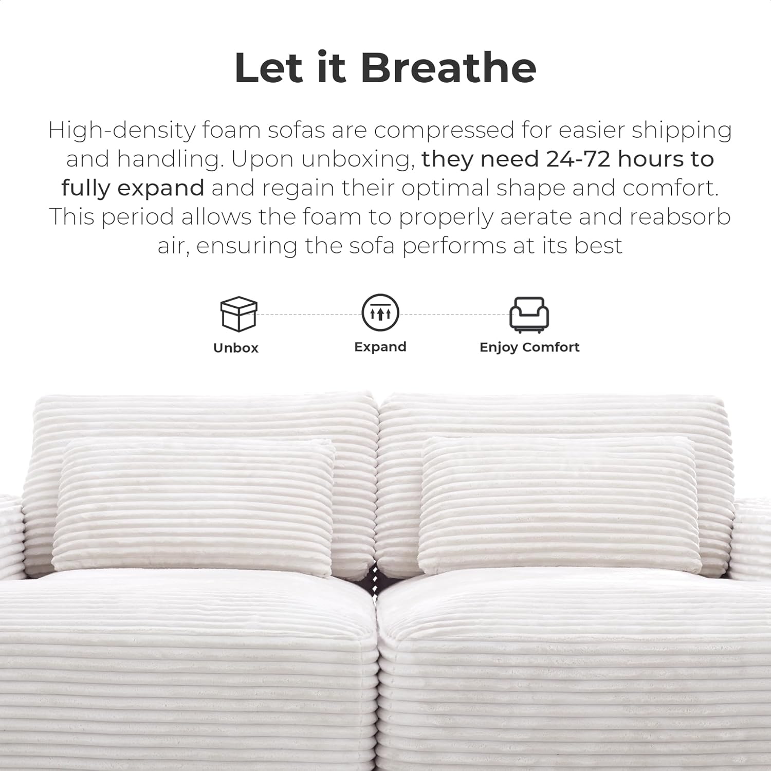 LIKIMIO 93”  Cloud Corduroy Sofa Bed