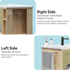 LIKIMIO 24 Inch Bathroom Vanity with Sink, Compact Bathroom Cabinet with Integrated Ceramic Sink