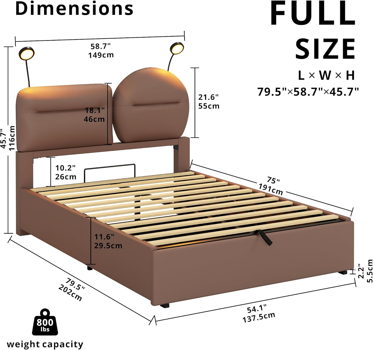 LIKIMIO Liftable Storage Bed Frame