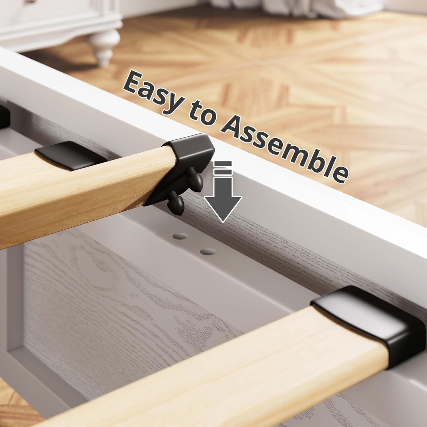 LIKIMIO Liftable Storage Solid Wood Bed Frame
