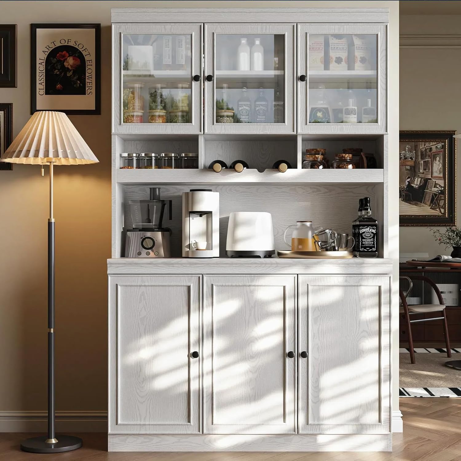 LIKIMIO Modern Glass Door Sideboard（74.8”）