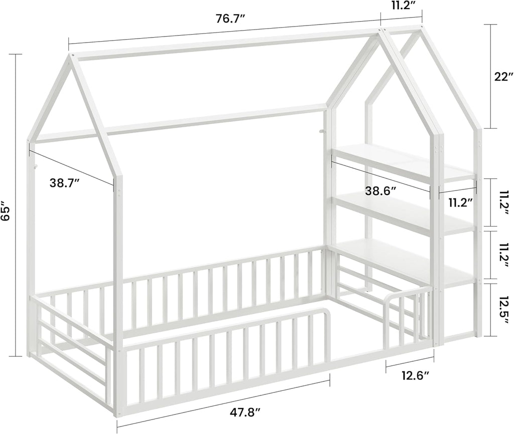 LIKIMIO Floor-standing Storage Loft Bed Frame