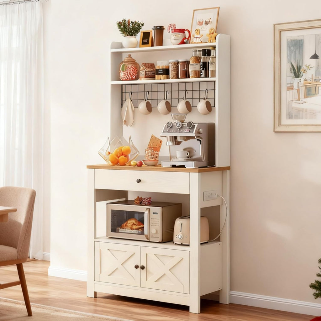 LIKIMIO Farmhouse Style Baker Rack