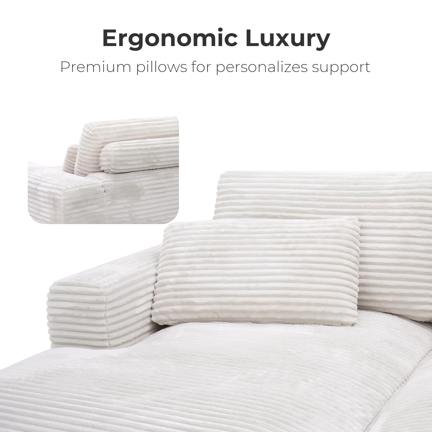 LIKIMIO 93”  Cloud Corduroy Sofa Bed