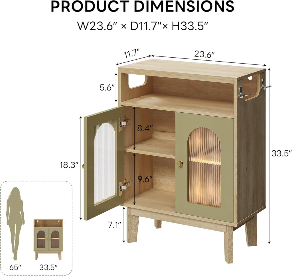 LIKIMIO Bathroom Storage Cabinet, Small Cabinet with 2 Doors and Adjustable Shelf