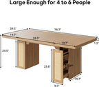 LIKIMIO Modern Woven Rattan Dining Table（78.7”）