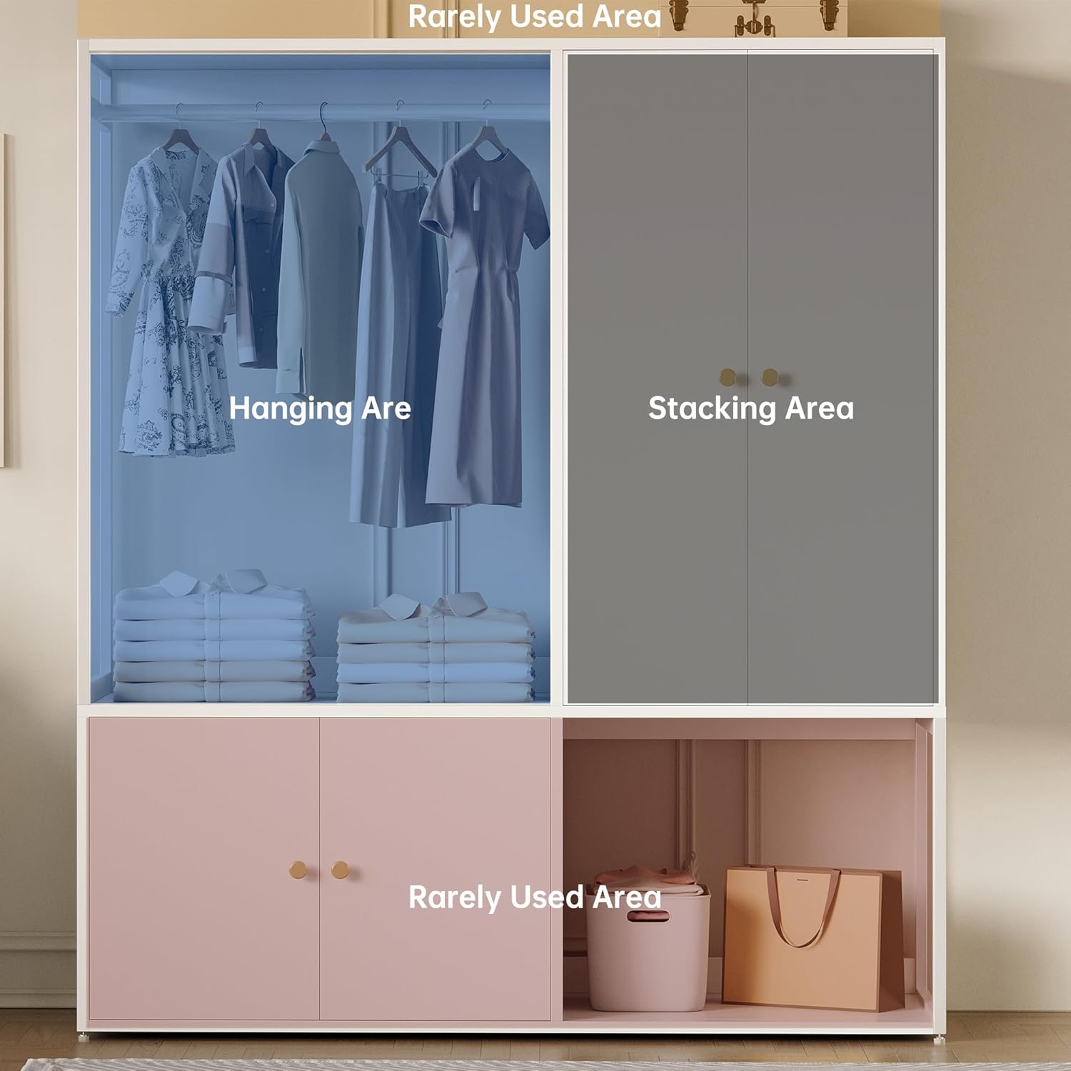 LIKIMIO 63”  Hanging Rod Closet