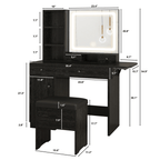 LIKIMIO 54.9” Lighted Make Up Vanity Set