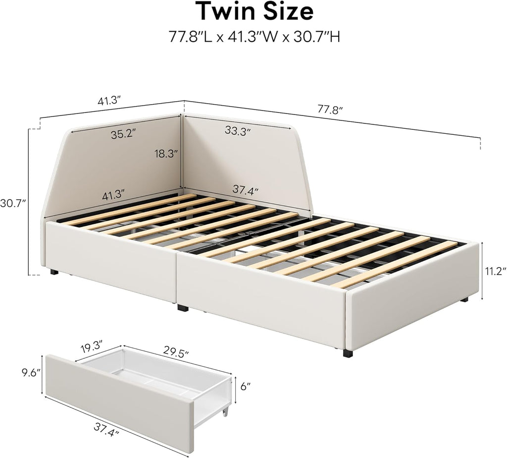 LIKIMIO Premium Modern Upholstered Corner Bed