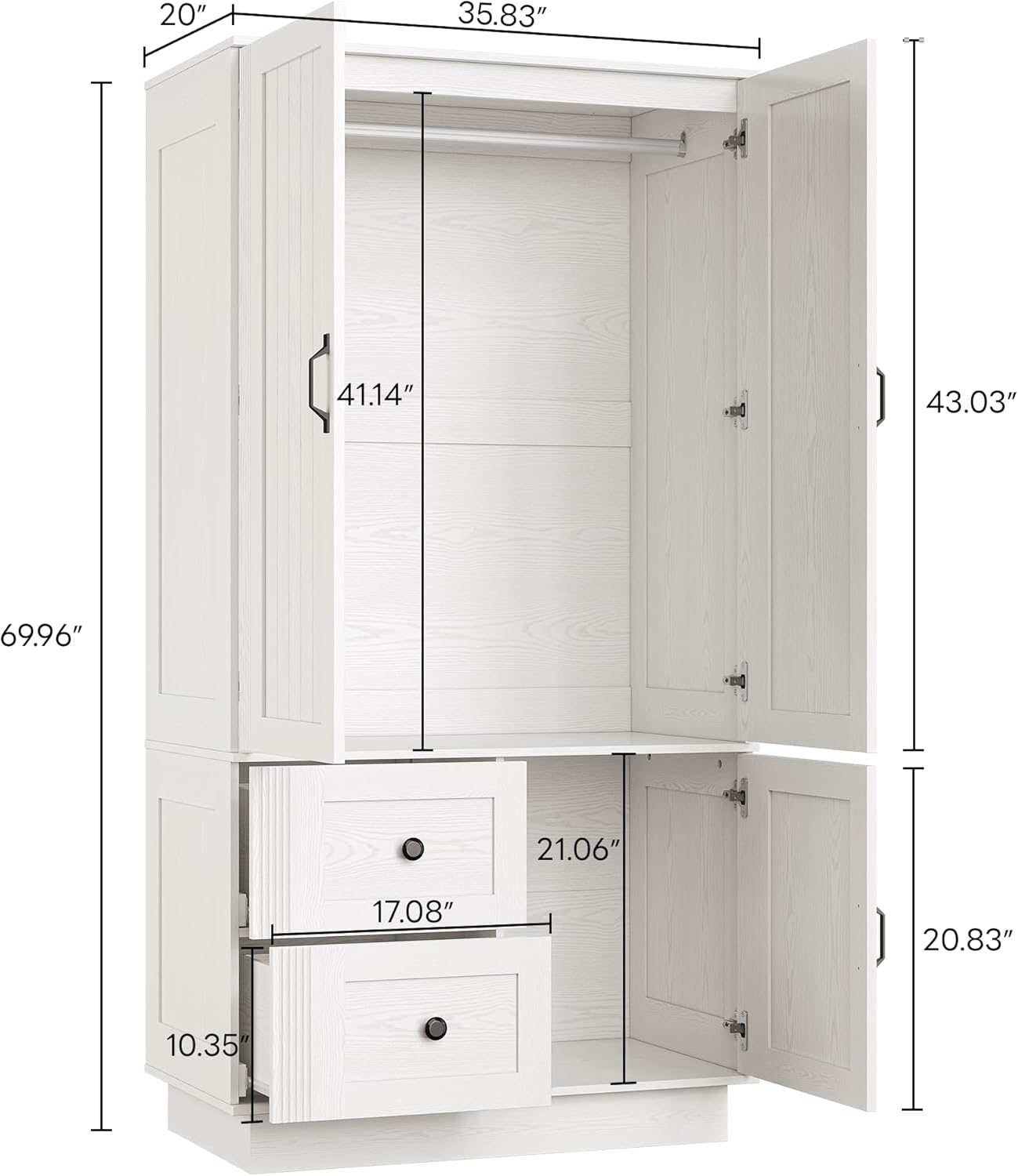 LIKIMIO Wooden Closet（70“）
