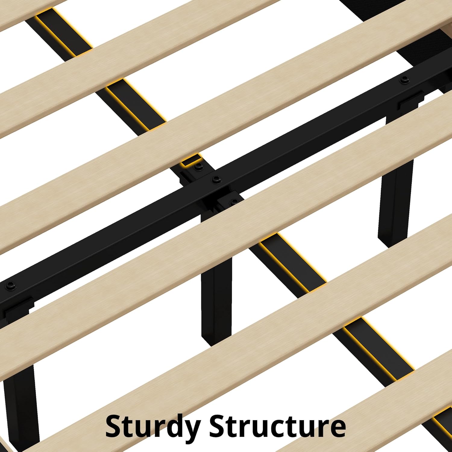 LIKIMIO LED & Velvet Upholstered Platform Bed Frame