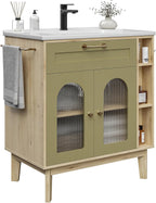 LIKIMIO 30 inch Bathroom Vanity with Sink, Bathroom Vanities Cabinet with Ceramic Sink
