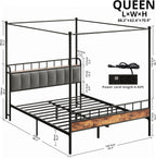 LIKIMIO Canopy Bed Frame