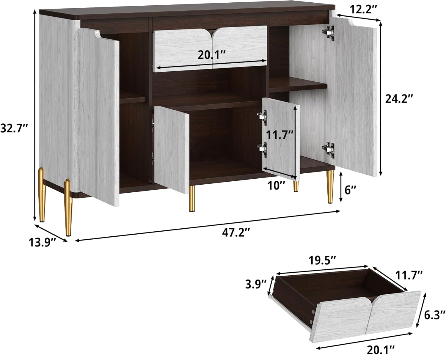 LIKIMIO Mid-Century Modern Storage Cabinets