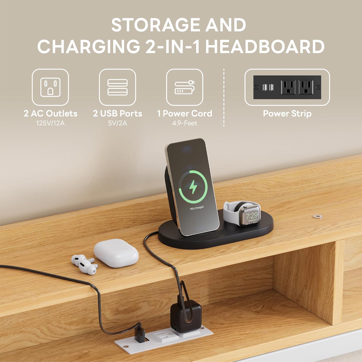 LIKIMIO Storage Sofa Bed on Casters