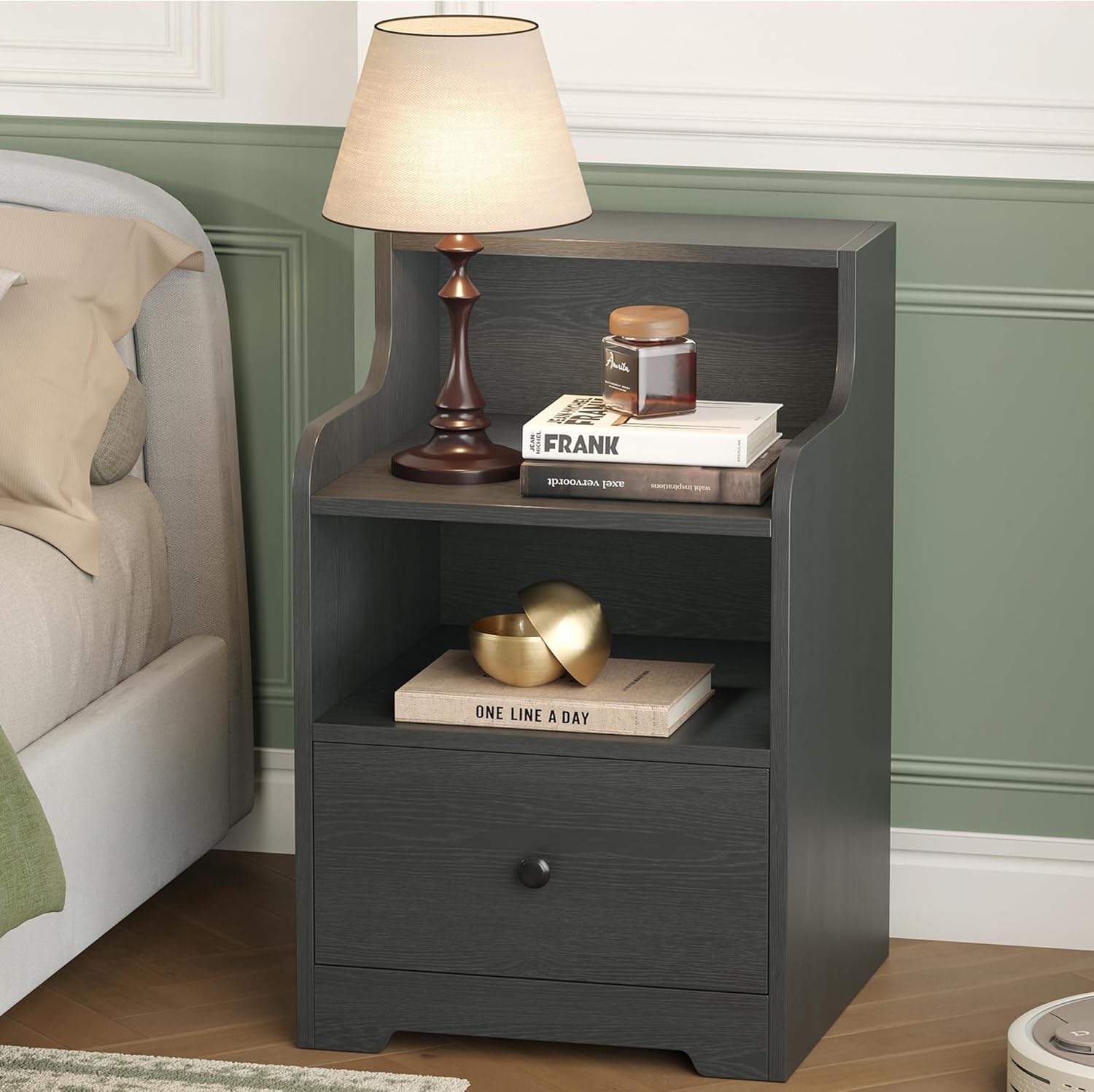 LIKIMIO Versatile Wood Grain Nightstand