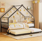 LIKIMIO Twin Daybed with Trundle, Lockable Casters, Black