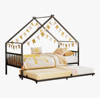 LIKIMIO Twin Daybed with Trundle, Lockable Casters, Black