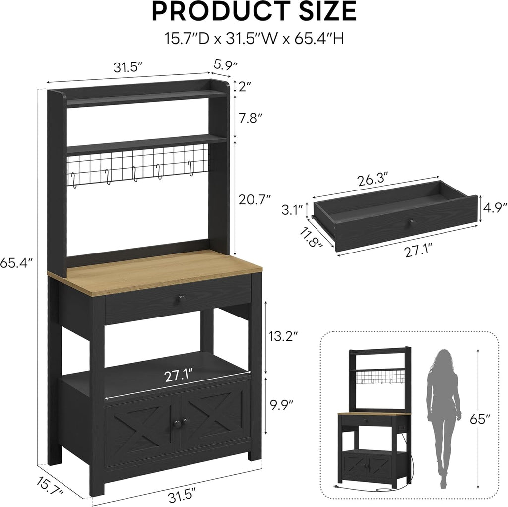 LIKIMIO Farmhouse Style Baker Rack