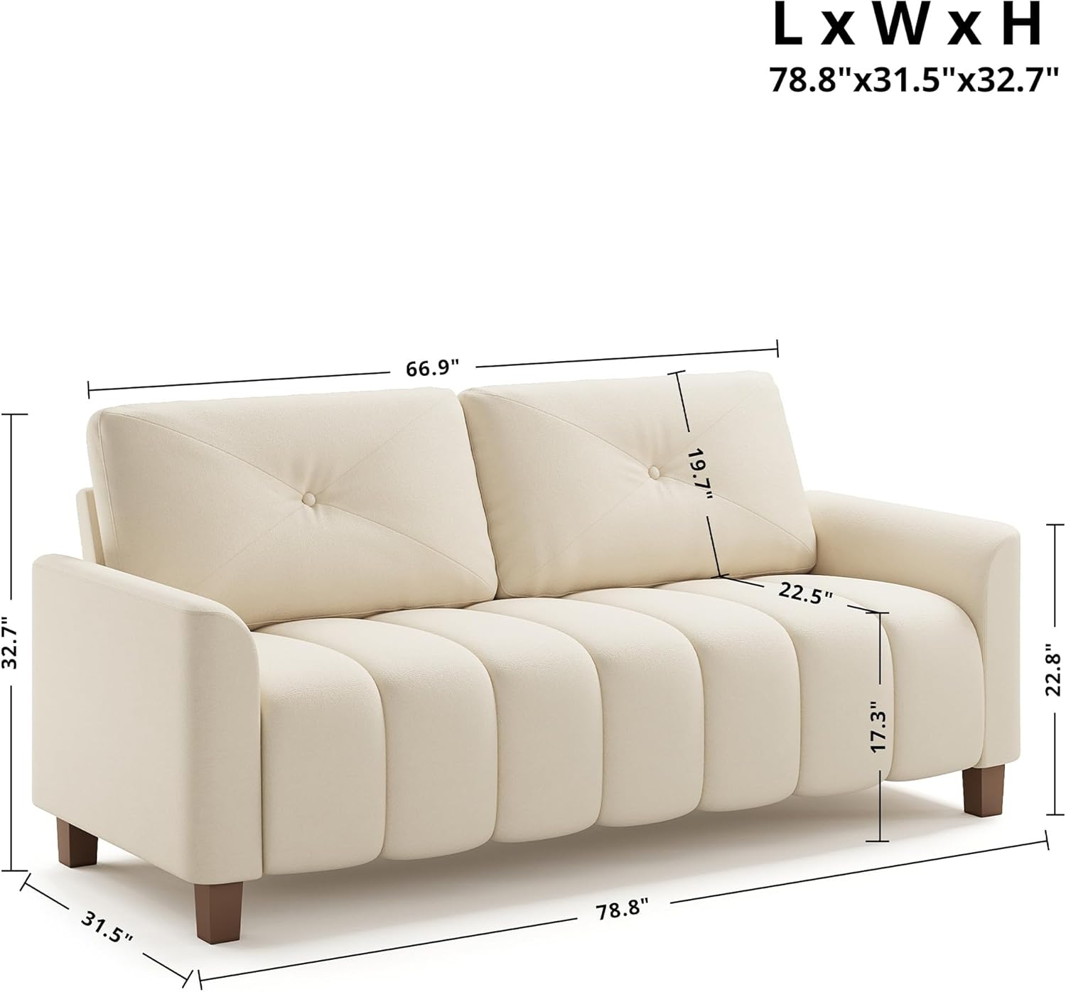 LIKIMIO 79" Clouds Loveseat