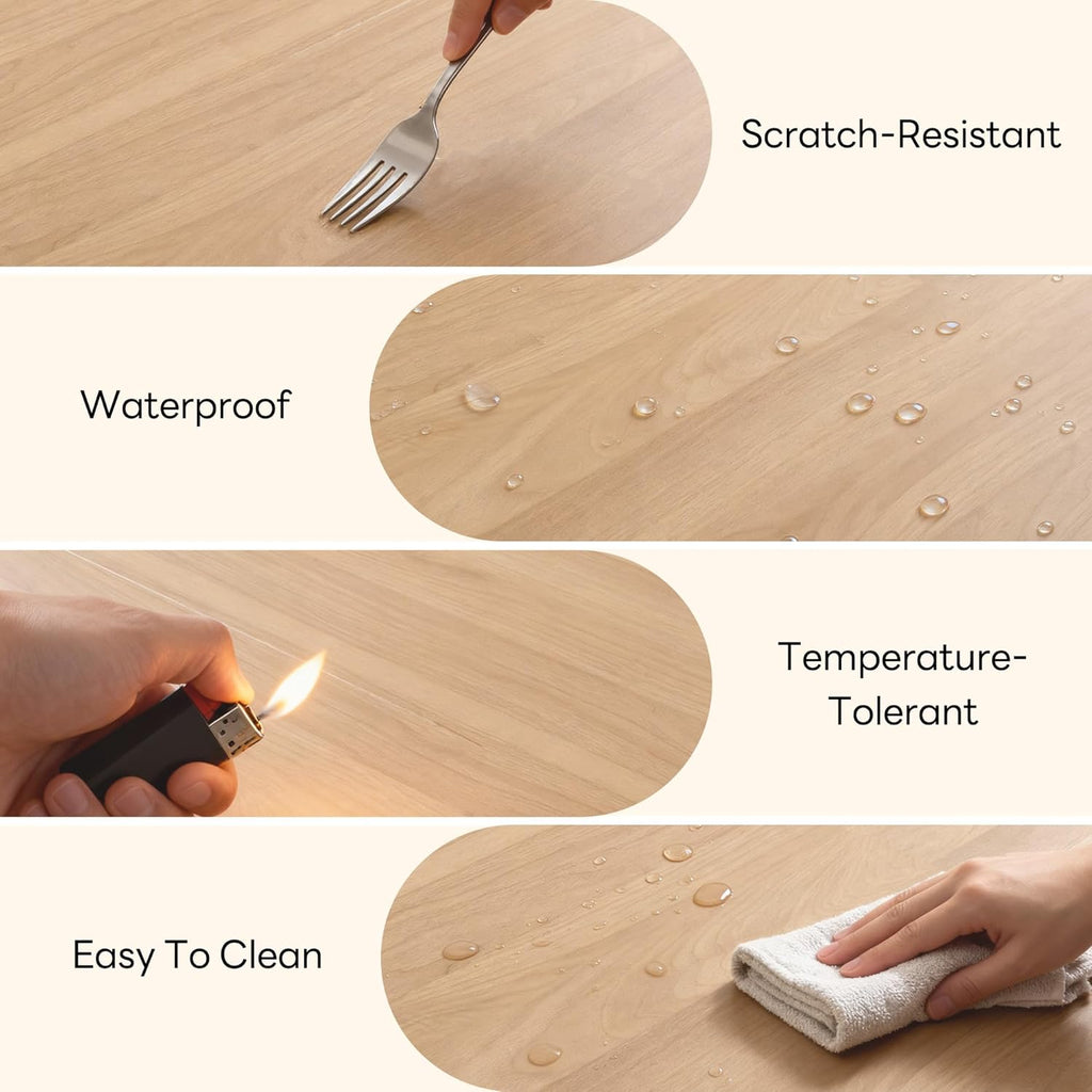 LIKIMIO Modern Woven Rattan Dining Table（78.7”）