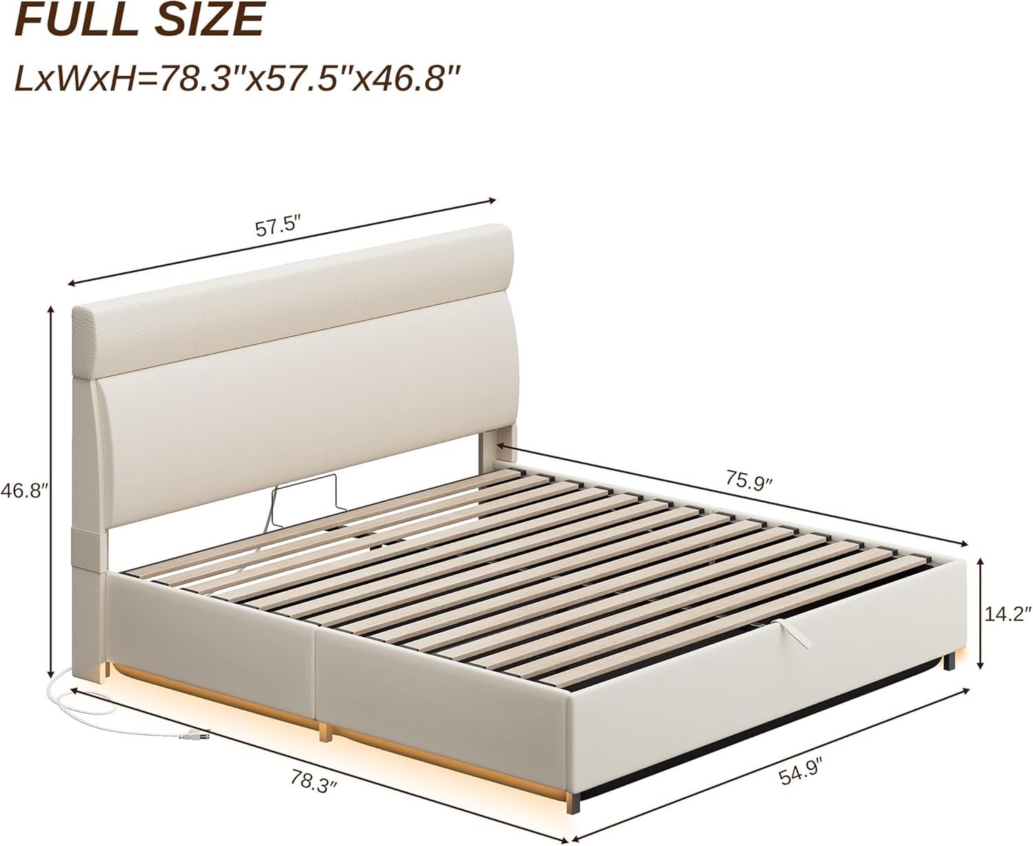 LIKIMIO Liftable Storage Bed Frame