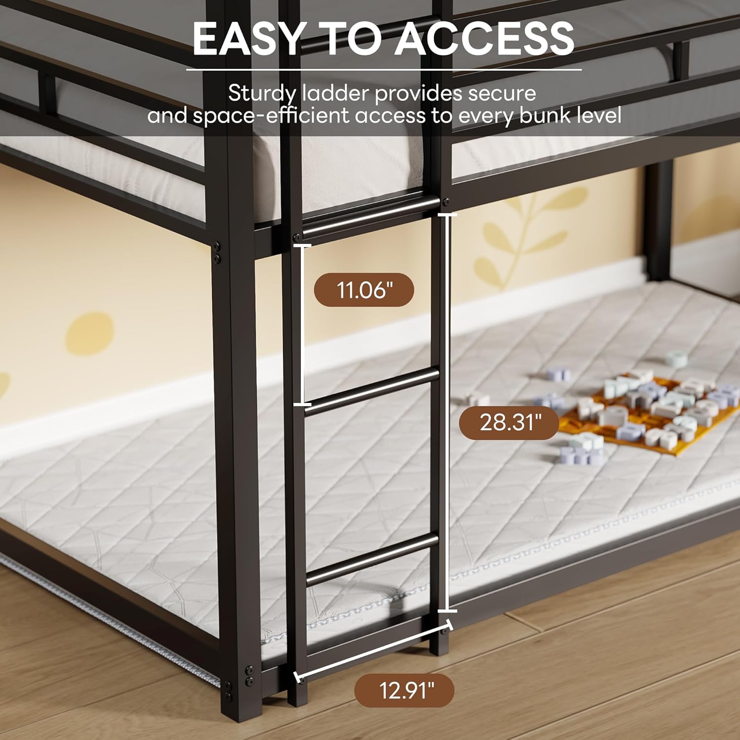 LIKIMIO Metal Dormitory Bed Frame（3-Tier）