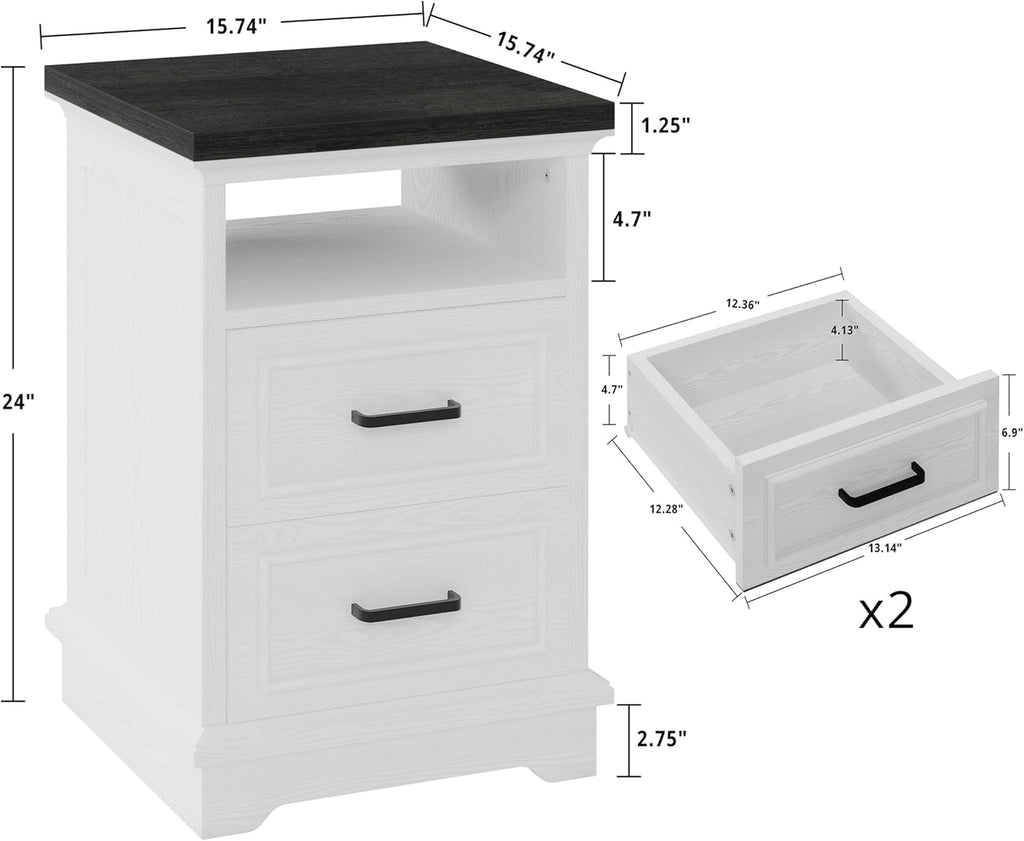 LIKIMIO Rustic Wood Nightstand