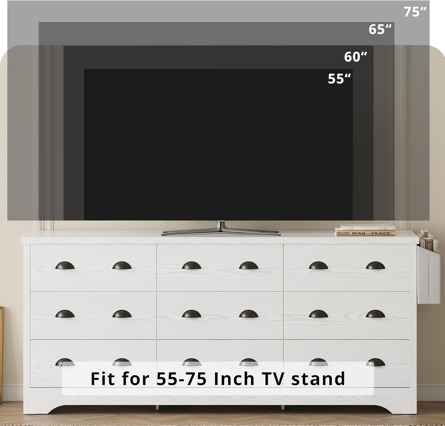 LIKIMIO Wooden 9-Drawer Dresser (63")