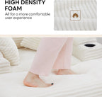 LIKIMIO 54'' Firm Solid Wood Frame Chaise  with USB & Cup Holder, White