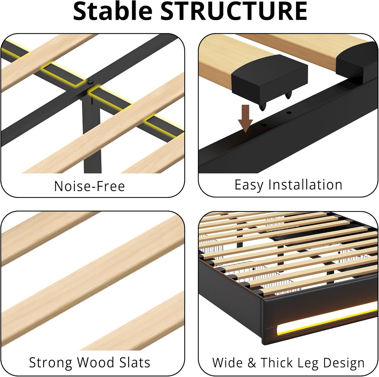 LIKIMIO PU Leather Bed Frame