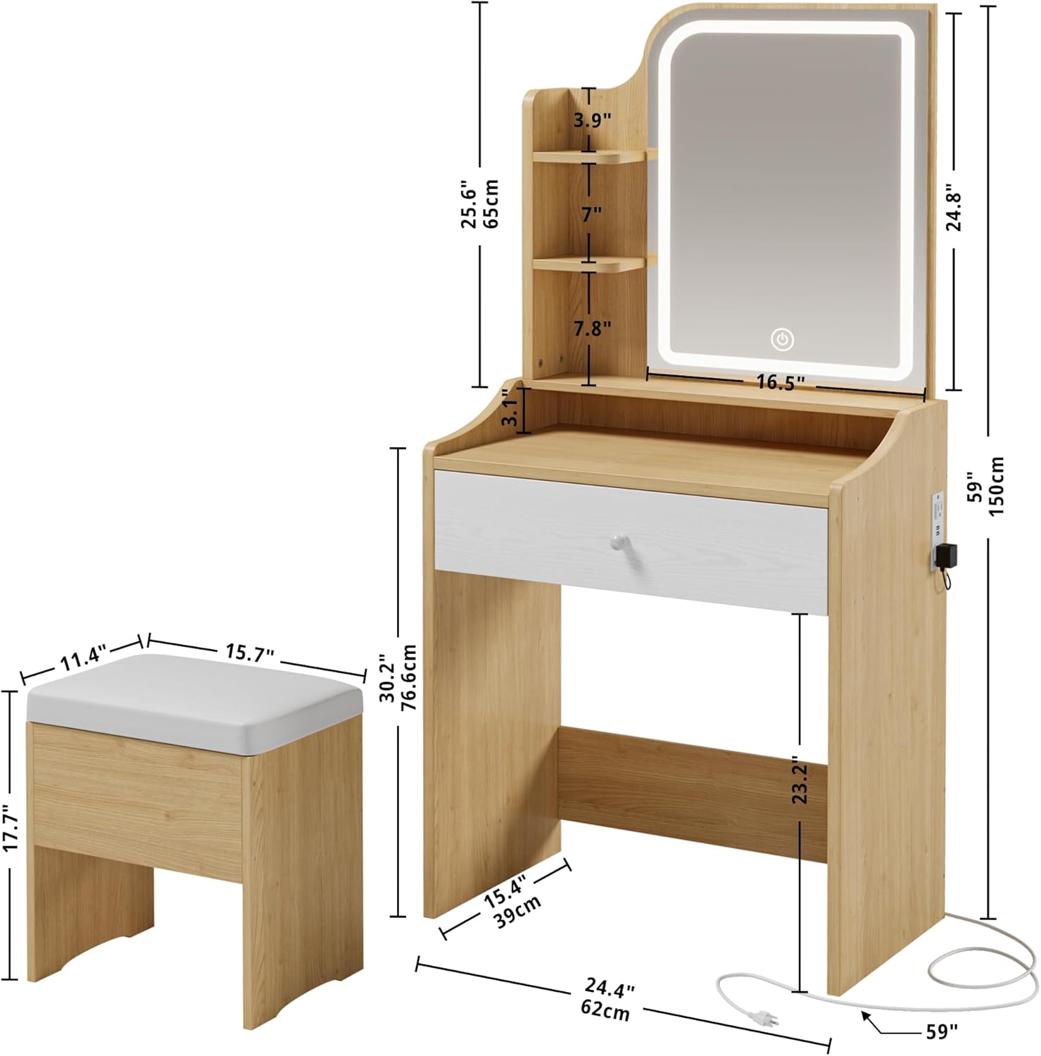 LIKIMIO 59“ Multifunctional Vanity Set