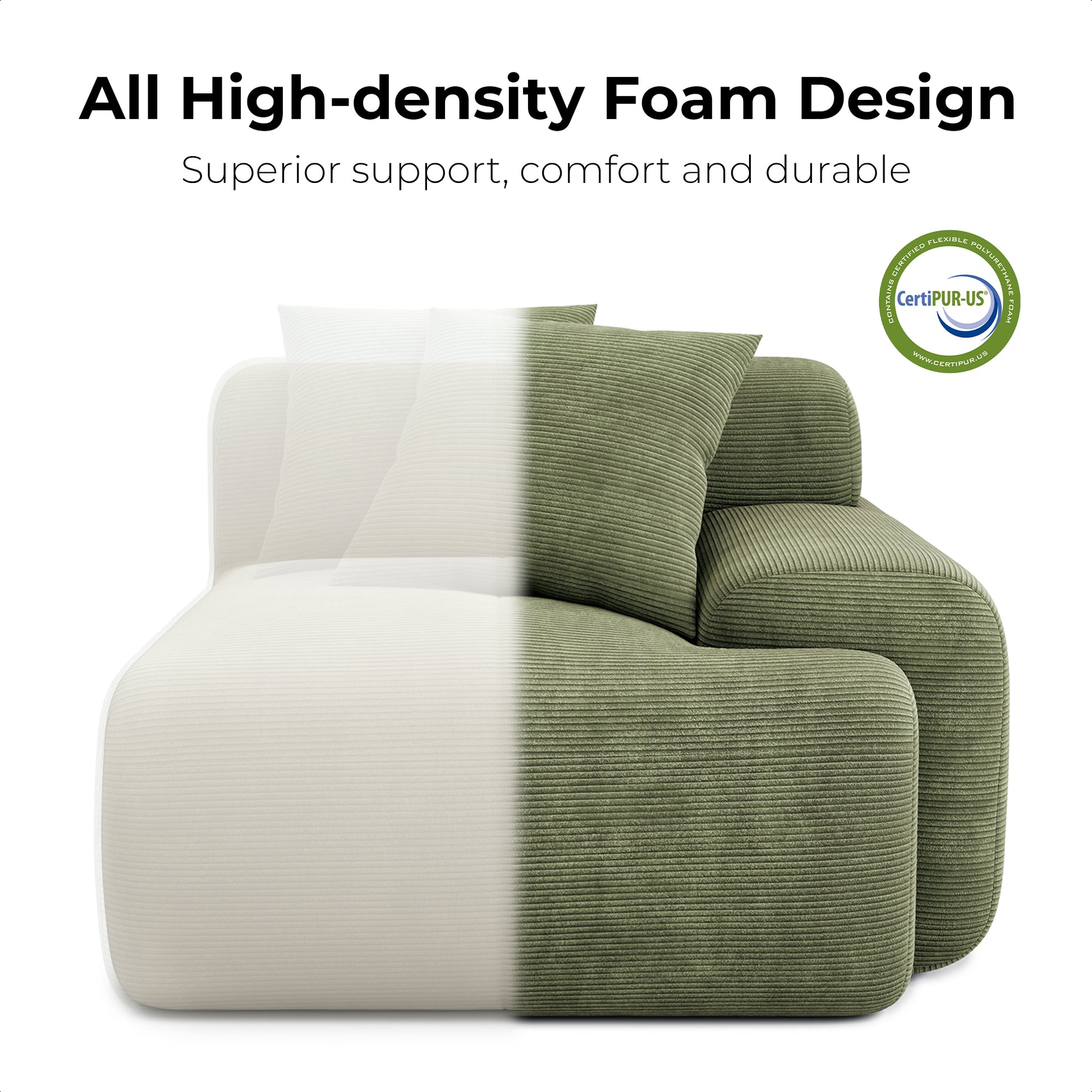LIKIMIO 118" L-Shape Modern Modular Sofa