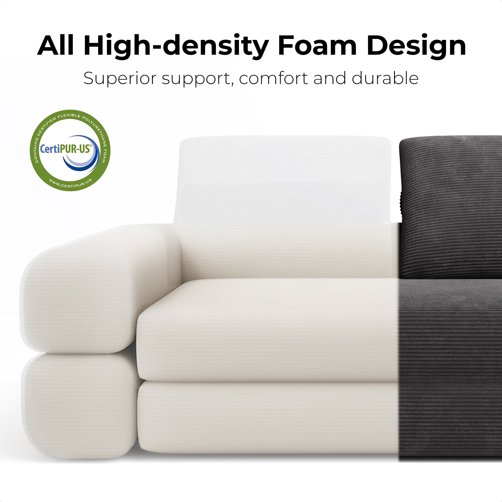 LIKIMIO 3-in-1 Convertible Sofa Bed & Foldable Mattress